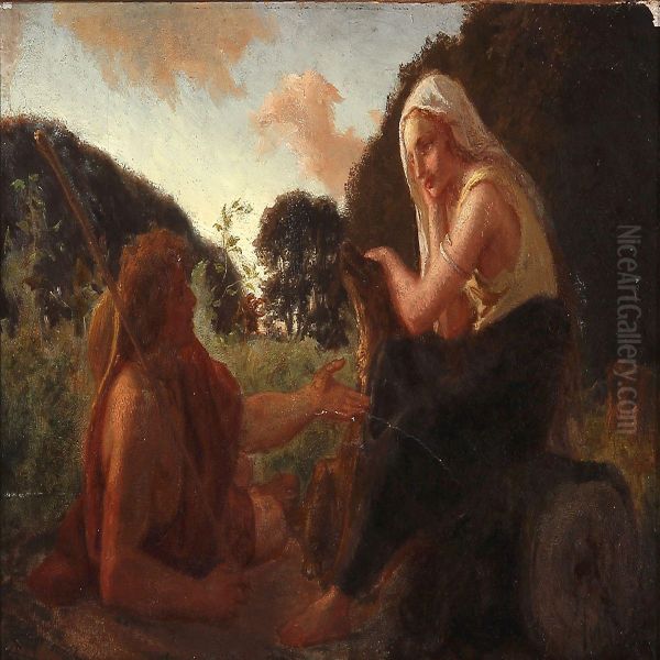 Shepherd Talking With A Woman - view 1