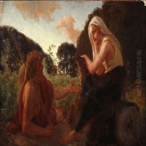 Mythological Scene With A Young Couple by Lorenz Frolich