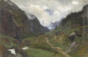 Gebirgstal Mit Bach by Otto Frolicher