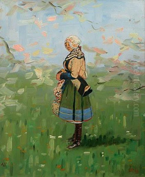 Girl In A Folk Dress - view 1