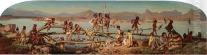 Enfants Jouant Sur Les Rives Du Rio Plate Enfants Jouant Sur Les Rives Du Rio Plate