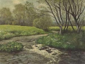 Wiese Mit Bachlauf by Ernst Frommhold