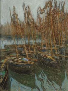 Docked Fishing Boats by Charles Henry Fromuth