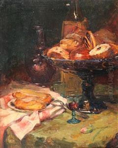 Nature Morte A La Coupe De Fruits Et Au Verre De Vin - view 1