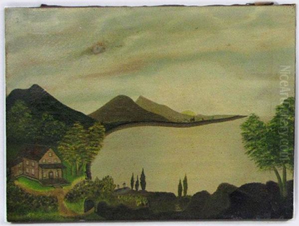 Primitive Landscape With House On Cove - view 1