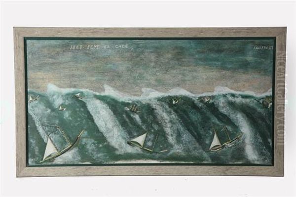 Sailing Ships Caught In A Storm - view 1