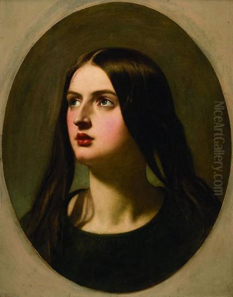Portrait Of A Woman, In A Painted Oval - view 1