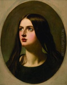 Portrait Of A Woman, In A Painted Oval by William Edward Frost
