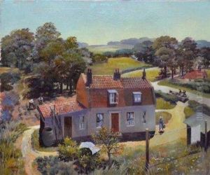 Red Tiled House In Extensive Village Landscape by John Hemming Fry
