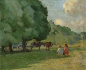 Making Hay, Grants Farm, Limpsfield by Lewis George Fry