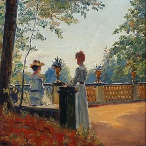 Two Women In A Park by Carl Frydensberg