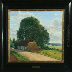 Landscape With Farmhouse by Carl Frydensberg