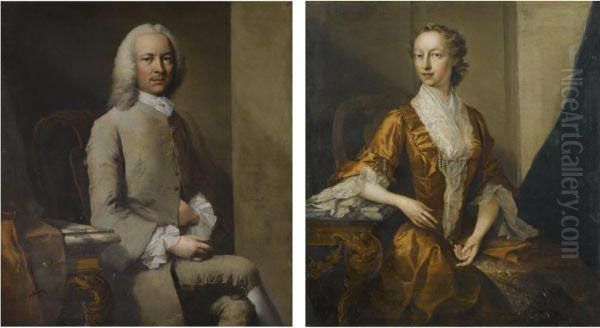 Portrait Of A Gentleman; And Portrait Of A Lady - view 1