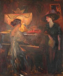 Interior With Two Figures by Emil Fuchs
