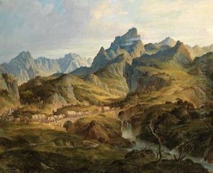 Wagenzug Im Gebirge