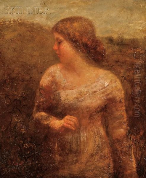 Portrait Of A Young Woman In A Field - view 1
