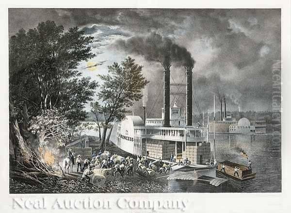 Bound Down Theriver; Scene On The Lower Mississippi - view 1