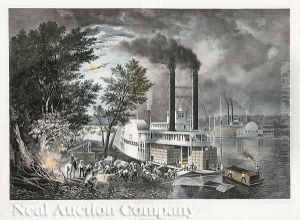 Bound Down Theriver; Scene On The Lower Mississippi by George Fuller