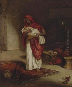 Indian Ayah With Sleeping Children by Emma W. Fullerton