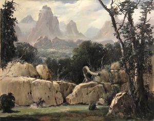 Path To A Lake With Waterfalls Beyond by Fitch Burt Fulton