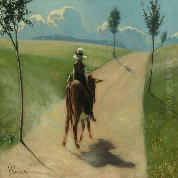 Boy Riding On A Donkey - view 1