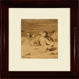 A Duckling And A Bumblebee by Herman Frederik Funch