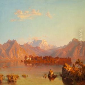 River Scene At Sunset