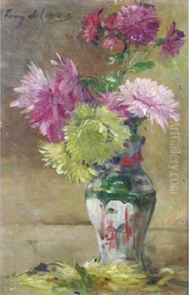 130. Tibulle-marie Furcy De Lavault . Bouquet De Dahlias - view 1