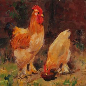 Cock And Hen by Julius Furst