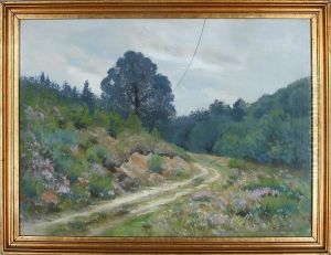 A Summer Landscape With Heather In Bloom by Julius Furst