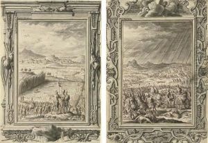 Joshua And The Israelites Crossing The Jordan (
Joshua Iii:4-14
); And God Hurls Hailstones At The Philistines (
Joshua X:11 by Johann Melchior Fussli