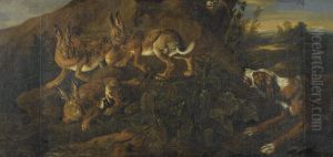 A Hound Chasing Three Hares by Jan Fyt
