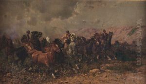 Butteri Nella Campagna Romana by Giuseppe Gabani