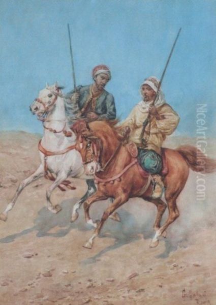 Guerriers Arabes A Cheval - view 1
