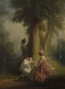 Arlequin, Pierrot Et Colombine by Eugene Gabe