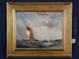 Fischerboote Vor Steiler Kuste Zwischen Molen Fischerboote Vor Steiler Kuste Zwischen Molen
