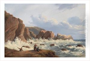 Personnages Au Bord De L'ocean by Francisque Gabillot