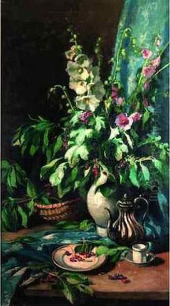 * Gaboriaud Josue (1883-1955). Nature Morte Au Vase De Fleurs Et A La Theiere, 1941. - view 1