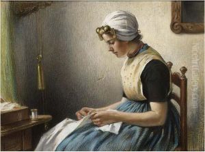 A Portrait Of The Sister Of The Artist In Regional Costume