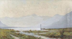 Ansicht Des Lago Maggiore Beim Maggia-delta by Jules Gachet