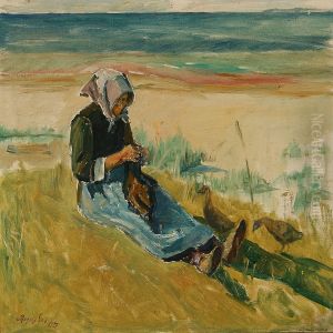 A Fisherman's Daughter Ona Beach by Mogens Gad
