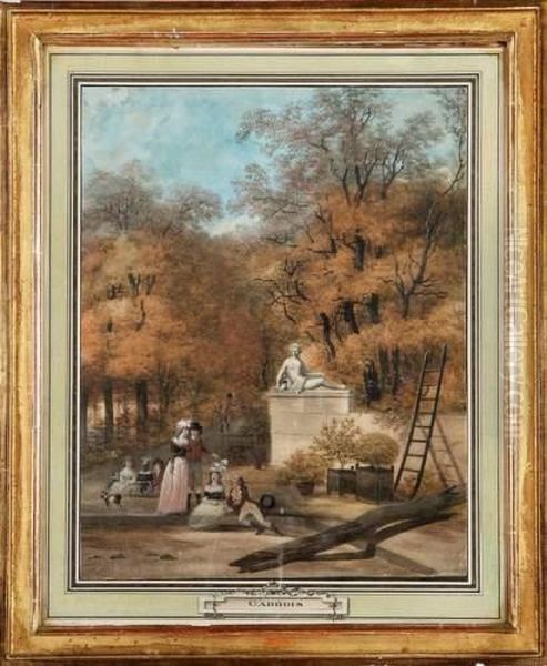 Personnages Conversant Dans Un Parc - view 1