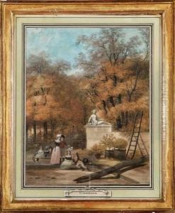 Personnages Conversant Dans Un Parc