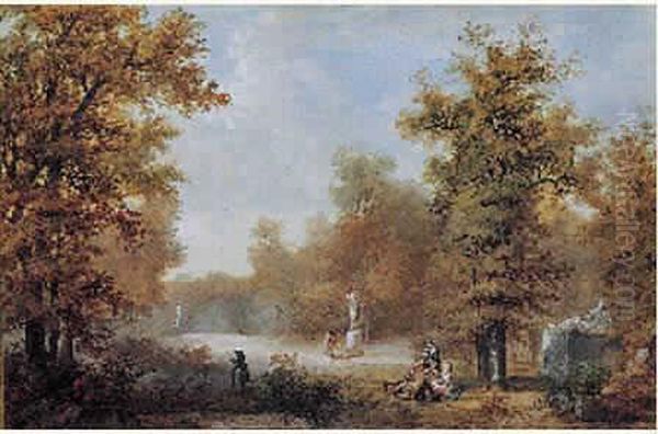 Vue D'un Parc Avec Des Personnages - view 1