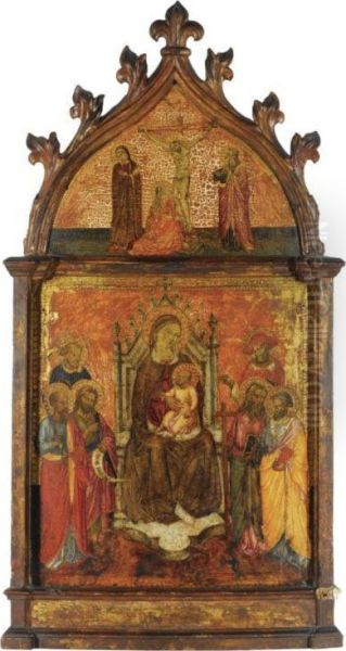 Madonna And Child Enthroned, With Six Prophets: Jesaja, David, Moses, Solomon, Jeremiah, And Haggai, Together With A Crucifixion With Mary, Mary Magdalene And Saint John - view 1