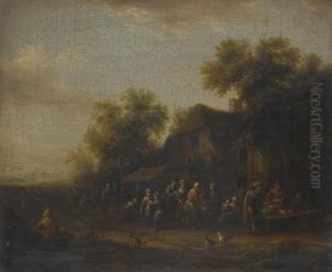 A Fish Market In A Village Square by Barend Gael or Gaal