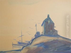 Untitled (house On Hill) by Carl Frederick Gaertner