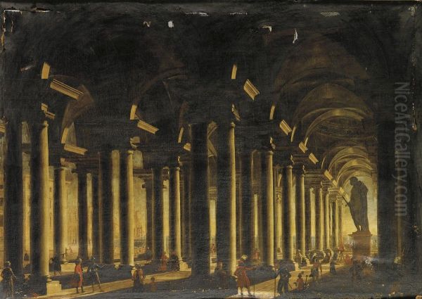 Interno Di Basilica Con Statua Colossale - view 1