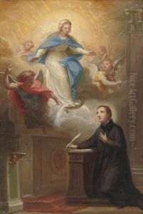 The Virgin Appearing To Saint Nicholas Of Tolentino; And Saintnicholas Of Tolentino Celebrating The Eucharist