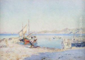 Pecheur Remaillant Le Filet. by Gustave Gagliardini